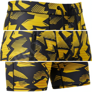 Whole Sale Cheap Price Digital Printed High Elastic Waist Stretchy Spandex Polyester Compression Shorts Running Boxing Training - Product Image 4