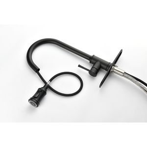 Rubinetto da cucina monocomando in acciaio inox con doccetta estraibile ad arco alto - Product Image 3