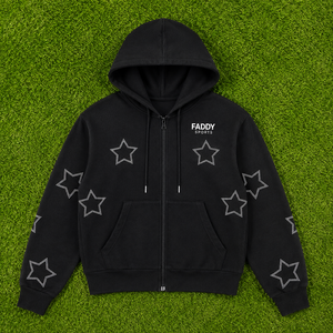 เสื้อฮู้ดซิปเต็มตัวลายดาวประดับเพชรคุณภาพสูง สไตล์โอเวอร์ไซส์ Y2K สตรีทแวร์ ผ้าฟลีซ ซิปหน้า ขายส่ง - Product Image 2