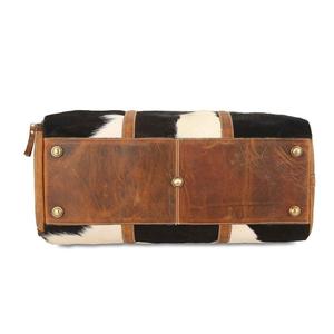 Bolsa de Viaje de Cuero Vacuno Premium con Pelo, Bolsa de Lona para Fin de Semana, Equipaje de Mano, Personalizable OEM, Venta al por Mayor LHTB-0087 - Product Image 5