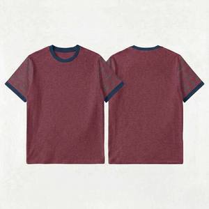 Camiseta Deportiva de Manga Corta para Hombre, Ajustada, Lisa, Elástica, Mezcla de Algodón, Color Sólido, Básica - Product Image 1