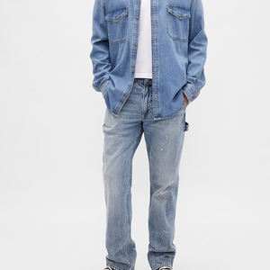 Pantalones Vaqueros de Mezclilla para Hombre al por Mayor, Estilo Nuevo de Verano, Rectos, Holgados, Casuales, de Trabajo, de Alta Calidad, Estilo Urbano, Lavados, Ajustados - Product Image 5