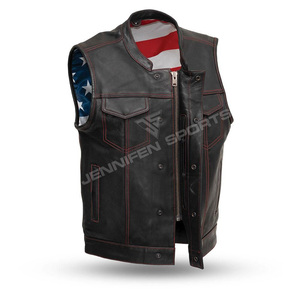 Custom Men's Windproof Casual <b>Utility</b> <b>Vests</b> High Quality Fashion Wholesale Multi Pocket Tactical Leather Motorcycle <b>Vest</b> - Product Image 2