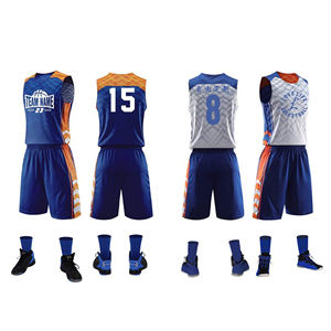 Ensemble d'uniformes de basketball vierges en gros, maillot de basketball personnalisé imprimé numériquement pour hommes, grande taille, séchage rapide, respirant - Product Image 1