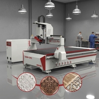 Routeur CNC semi-ATC économique avec contrôle DSP, machine de sculpture sur bois 3 axes de haute précision dotée d'une pompe à moteur pour la fabrication de meubles