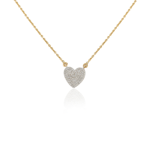 18K Yellow Gold Diamond Heart Necklace VS1 Clarity IGI Certified - Product Image 3