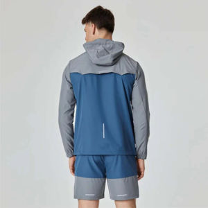 Chaqueta cortavientos deportiva de verano para hombre, con logotipo personalizado, 100% nailon, media cremallera, para correr, entrenar, gimnasio, actividades al aire libre. - Product Image 6