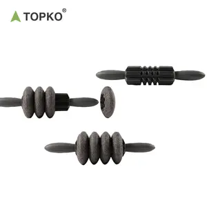 TOPKO Stocked High Quality Plastic Fascia Stick 2 in 1 Multifunctional Pains Relieve Body Muscle Roller Massage Stick Ab Wheel