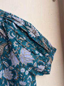 Blusa de Verano para Mujer, Estampada a Mano, Informal, de Algodón, con Bordado Floral y Botones, Corta - Product Image 4