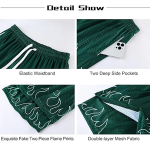 Pantalones Cortos Retro Personalizados al por Mayor para Hombre, de Poliéster Estampado Vintage, con Cierre de Cordón en la Cintura Media - Product Image 5