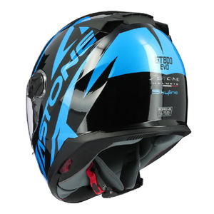 Casque de moto intégral ASTONE HELMETS ABS modèle GTO7 SKYLINE GLOSS CHROME BLUE, doublure intérieure en polyester, tailles XS-XXL - Product Image 2