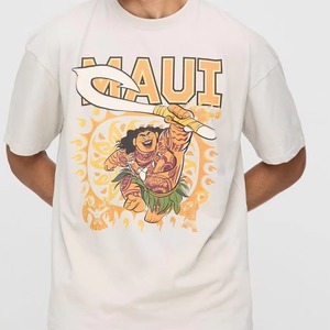 เสื้อยืดผู้ชายทรงหลวมพิมพ์ลายกราฟิก แขนสั้น ผ้าฝ้าย สไตล์สตรีทแวร์ ปักลาย ทรงโอเวอร์ไซส์ - Product Image 4