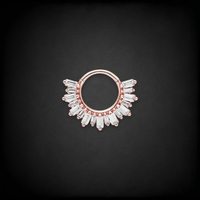 Boucles d'oreilles créoles en argent sterling 925 plaqué or 14K or rose, motif goutte d'eau, zircon mignon, avec charnière, pour piercing Daith et cartilage