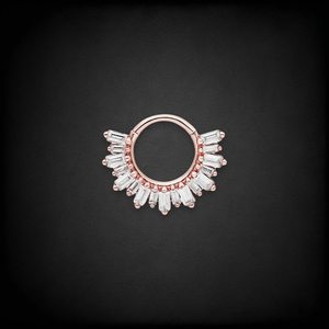 925 Sterling Silver 14K Gold Plated Hoop <b>Earring</b> <b>Hinge</b> Daith Cartilage Piercing Jewelry - Product Image 4