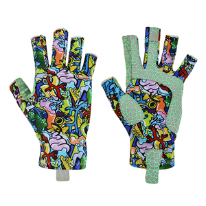 ถุงมือฟิตเนสแบบครึ่งนิ้ว พิมพ์ลายแบบ Sublimation ผลิตจากโพลีเอสเตอร์ ระบายอากาศได้ดี ไม่ลื่น จับกระชับ เหมาะสำหรับออกกำลังกายทั้งชายและหญิง ถุงมือออกกำลังกาย ถุงมือเล่นกีฬา - Product Image 1