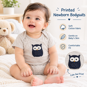 Conjunto de Mameluco de Algodón Estampado para Bebé |   Colección de Bodys de Manga Corta, Ropa Suave y Transpirable para Recién Nacidos, Ropa de Bebé Unisex, Estilo Clásico - Product Image 3