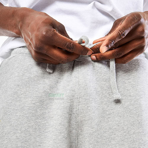 Shorts en coton gris tricoté, décontractés, respirants, avec cordon de serrage, pour l'été, vêtements de sport - Product Image 6