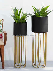 Nouveau support de jardinière en gros jardinière en or personnalisable avec support ensemble de 2 utilisations de style moderne pour la décoration de la maison et du jardin - Product Image 2