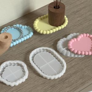 Sous-verre à bulles géométrique anti-déversement, sous-verre de rangement, vente chaude, moule en résine et silicone - Product Image 4