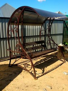 Elegant Wrought Iron <b>Swing</b> Iron <b>Swing</b> Garden <b>Swing</b> Featuring Ornamental Craftsmanship for Premium Outdoor Living Spaces - Product Image 6