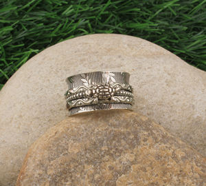 Dainty Turtle Band Sterling Silver Minimalist <b>Beach</b> Ocean Inspired Stackable Ring for Women Party <b>Jewelry</b> - Product Image 2