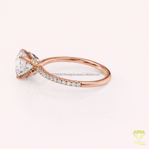 <b>Indian</b> Exporter Stunning Moissanite Engagement <b>Ring</b> for Women with Elegant Bridal Jewelry Style Available At Best Market Price - Product Image 3