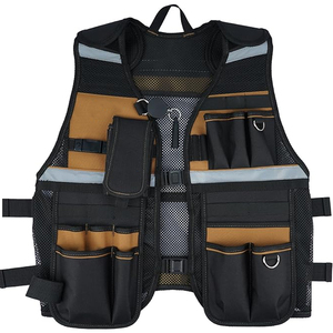 High Quality Tools Vest Black Tactical Security <b>Construction</b> reflective Safety Clothing Vest New style Polyester Tool <b>Work</b> Vest - Product Image 6