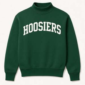 Sweat-shirt unisexe Hoosiers à col montant, pull molletonné oversize décontracté à manches longues, chaud pour l'hiver, en mélange de coton, motif universitaire - Product Image 3