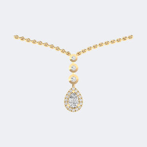 Collier pendentif rond brillant 0,60 carats avec halo et serti clos - Product Image 1