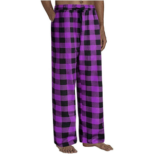 Pantalones de Pijama para Hombre, Color Verde y Negro, 100% Algodón No Tejido, Cintura Elástica con Cordón, Pantalones Casuales de Invierno con Bolsillos - Product Image 4