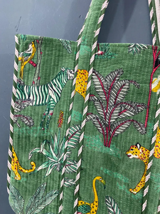 Bolso Tote de Algodón Acolchado con Diseño Étnico de Pavo Real, Color Sólido, Cierre de Cremallera, Asas Largas, para Uso Diario, Compras, Viajes, Playa, Verano y Otoño - Product Image 2