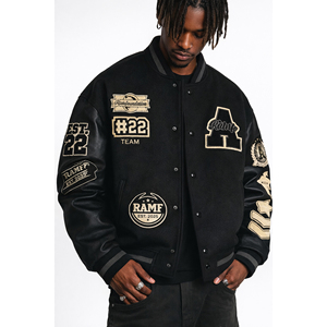 Chaqueta Varsity Personalizada de Alta Calidad para Hombre, Chaqueta de Invierno Cálida con Bordado, Chaqueta Bomber de Cuero Estilo Universitario con Cierre de Cremallera - Product Image 5