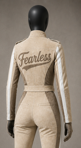 ชุดจั๊มสูทมอเตอร์ไซค์หนังกลับแท้สำหรับผู้หญิง แบรนด์ Fearless คุณภาพพรีเมียม แขนยาว กันลม ใส่ได้ทุกฤดู เหมาะสำหรับการแข่งขัน - Product Image 2