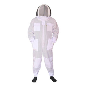 Beekeeping <b>Suit</b> Cotton Full Body Protection Breathable Work Coverall White Unisex with Mesh Hood - Product Image 3