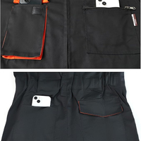 Tenue de travail d'été LESAM SPORTS pour hommes, mécaniciens et électriciens, respirante, en polyester et coton, avec bordure orange, résistante à la détection par détecteur de métaux