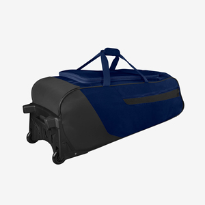 Navy Blue Nylon Sports <b>Duffle</b> <b>Bag</b> <b>with</b> <b>Wheels</b> Multiple Compartments Water Resistant Travel Gym Weekend Luggage 36-56L Capacity - Product Image 2