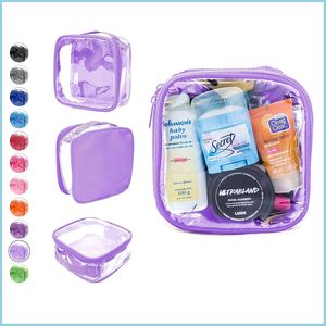 Borsa da viaggio trasparente approvata TSA per articoli da toeletta, formato quart, per liquidi, riutilizzabile, per il controllo di sicurezza aeroportuale, da portare a mano - Product Image 3