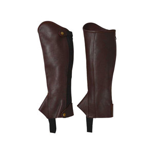 Custom Genuine Leather Half Chaps High Density Equestrian Riding Gaiters Durable Unisex <b>Boot</b> <b>Cover</b> Chaps LHC-0049 - Product Image 1