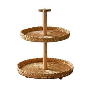 Support à gâteau en métal en forme de rotin à 2 niveaux Décoration intérieure Meilleures ventes Dessus de table Mariage Utilisé Fête d'anniversaire - Product Image 1