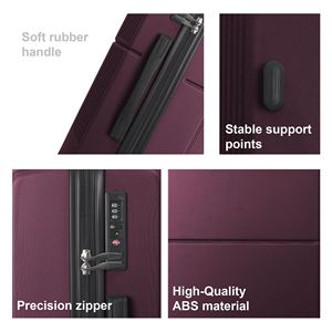 Set Valigie Premium in ABS Viola da 3 Pezzi (20, 24, 28 Pollici) con Manico Multi-Posizione, Ruote Silenziose Girevoli e Approvazione TSA-A - Product Image 3