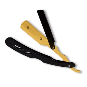 Customized Disposable Stainless Steel Straight <b>Razors</b> Gold Plated Beauty Salon Shaving Tools for Hair Face Body Shaving - Product Image 1