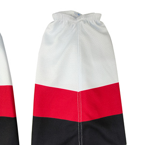 White Knee High <b>Leg</b> <b>Warmers</b> with Black and Red Stripes for Cycling Adults Breathable Spandex Polyester Summer Wear - Product Image 5
