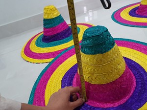 Chapeau Sombrero en Paille Naturelle Tissé à la Main au Vietnam, Décontracté, pour la Pêche et le Cyclisme, Taille et Couleur Personnalisables, Logo, Biodégradable, Léger, Unisexe - Product Image 1
