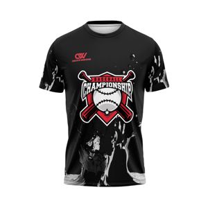 Maillot de baseball personnalisé en gros avec nom et numéro du joueur, sublimé, manches courtes, col rond, 100 % polyester, anti-humidité - Product Image 1