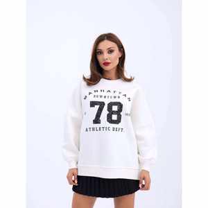 Sudadera Manhattan Downtown 78 Athletic Dept para Hombre, Corte Regular, Tejido de Felpa, Transpirable, 100% Algodón, Color Blanco Invernal - Product Image 2