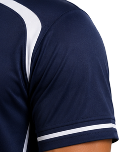 Camiseta Deportiva de Manga Corta para Hombre, Color Azul Marino y Blanco, de Secado Rápido, Transpirable, Personalizada, para Gimnasio, Entrenamiento y Ejercicio - Product Image 4