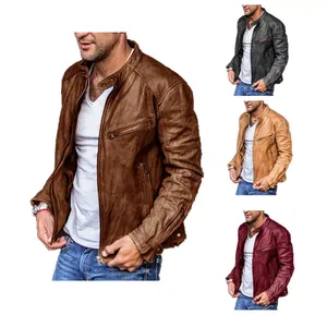 Genuine <b>Sheepskin</b> Leather <b>Jacket</b> Men Motorcycle Leather <b>Jackets</b> Black Color Men's Leather <b>Jacket</b> - Product Image 1