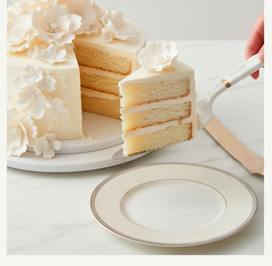 Ensemble de 2 couteaux et spatules à gâteau dorés à motifs floraux, en acier inoxydable, réutilisables, pour servir des desserts lors de fêtes - Product Image 5