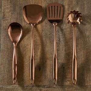 Handcrafted Copper Kitchen Utensil <b>Set</b> Cooking Spoon Ladle Skimmer Spatula Serving Tools Premium Cookware Accessories - Product Image 2