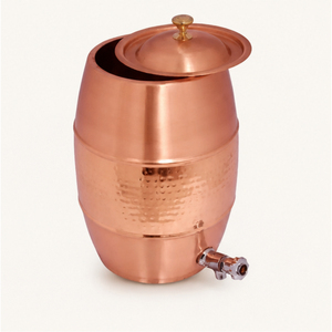 Distributeur d'eau en cuivre pur avec robinet anti-fuite, réservoir de stockage d'eau martelé artisanal pour la maison et le bureau - Product Image 1
